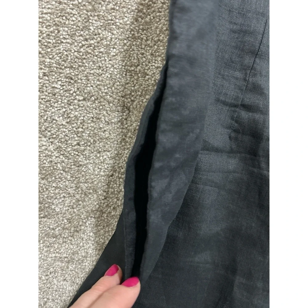 NEW Quince M 100% European Linen Square Neck‎ Jumpsuit Black - Missing Belt